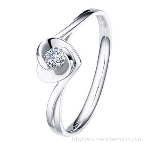 Loving Heart 925 Sterling Silver Ring, Rhinestone
